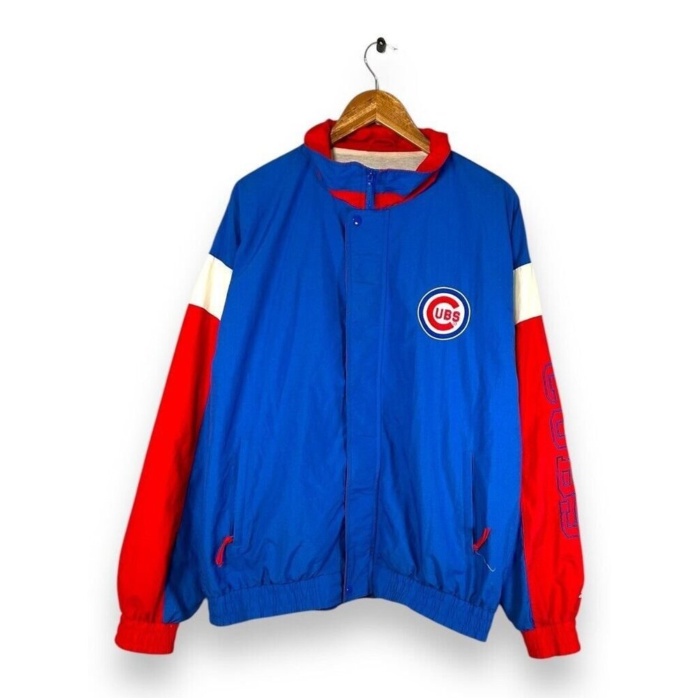 Vintage 90s Chicago Cubs MLB Embroidered Log Baseball Jacket Sz XL Nylon Starter